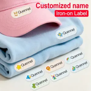 Customized Waterproof Name Tags for Kids,Durable Iron-on Labels for School Uniforms,Backpacks,Personalized Reusable ID Stickers