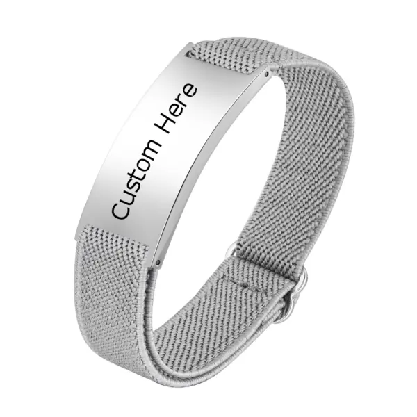 Customized Elastic Strap Stainless Steel Bracelets, Free Engrave Adjustable Wristband Bangle, Personalized Jewelry for Men Women